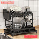 Escorredor de Louça Inox com Porta Pratos Talheres Copos Modular Master (Preto)