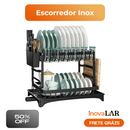 Escorredor de Louça Inox com Porta Pratos Talheres Copos Modular Master (Preto)
