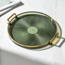 Bandeja de Armazenamento de Luxo com Alça Dourada