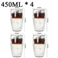 Kit com 4x Copos Criativos com Parede Dupla de Vidro Borosilicato - Resistentes ao Calor para Chá, Leite, Café, Água