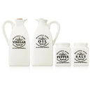 Kit com 4x Pote de tempero de cerâmica com tampa de cortiça