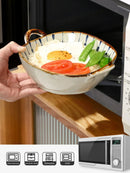 Tigela Doméstica em cerâmica, com alça para servir